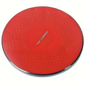 New red one piece 15 w fast charging disc wireless charger, T10MIS